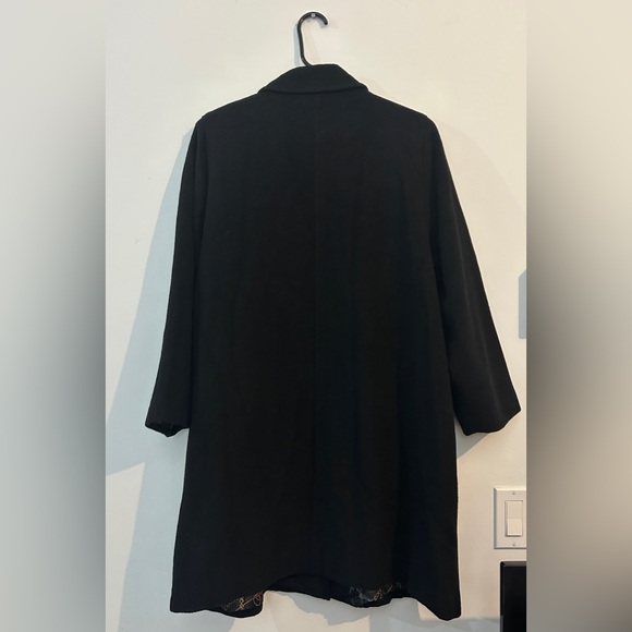 Wool cashmere blended black vintage coat - Picture 3 of 7
